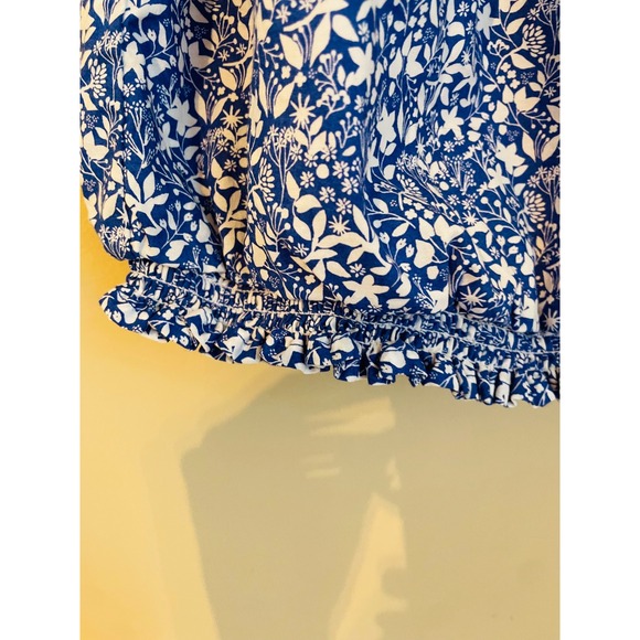 NATION LTD XS Blue White Ditsy Floral Rowena Top Primrose Smocked Skirt Set - Picture 9 of 16